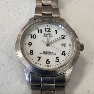 Vintage - Timex Silver and White Men's Watch